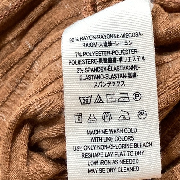 Free People We the Free Ribbed Faux Wrap Top V-Neck Tie Waist Sz Small - Picture 5 of 6